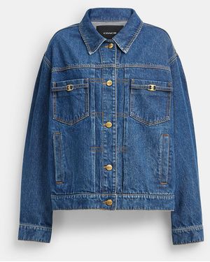 COACH Heritage C Denim Trucker Jacket - Blue