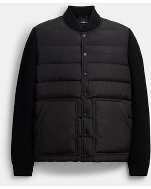 COACH Padded Cardigan Jacket - Black