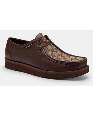 COACH Chukka Shoe With Signature Canvas - Brown