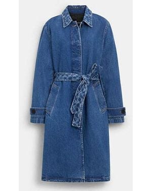 COACH Denim Trench - Blue