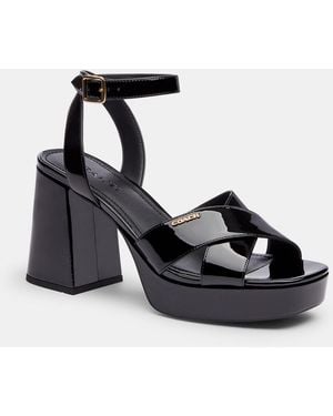 COACH Block Heel Sandal - Black
