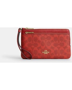COACH Double Zip Wallet - Red