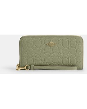 COACH Long Zip Around Wallet - Green