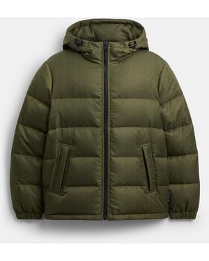 COACH Tonal Signature Down Jacket - Green
