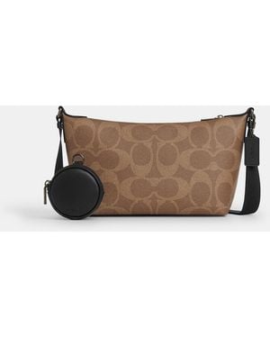 COACH Small Finn Crossbody Bag With Pouch - Brown