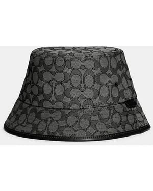 COACH Signature Jacquard Bucket Hat - Black