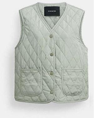COACH Quilted Vest In Recycled Polyamide in Black | Lyst