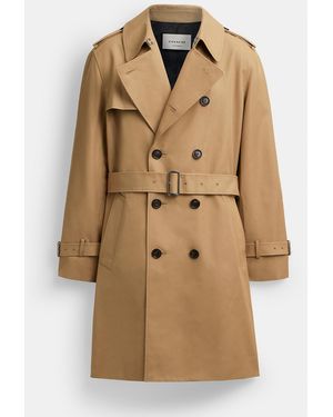 COACH Cotton Polyester Trench Coat - Natural