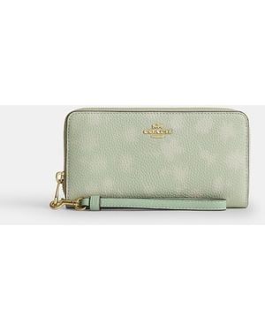 COACH Long Zip Around Wallet With Floral Print - Green