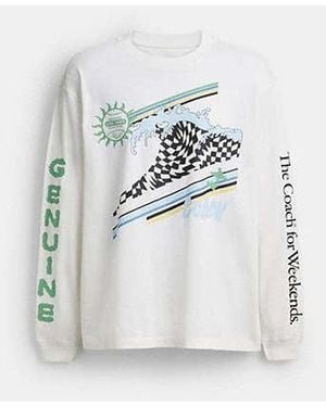 COACH Surf Long Sleeve Relaxed T-Shirt - Black