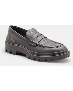 COACH Loafer With Signature Print - Gray