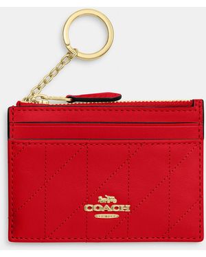 COACH Mini Skinny Id Case With Quilting - Red
