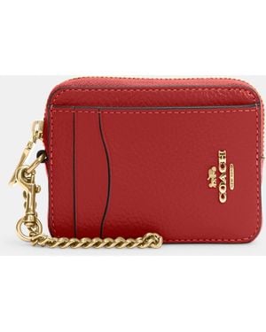 COACH Zip Card Case - Red