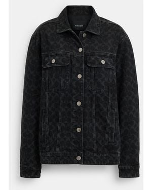 COACH Signature Denim Jacket - Black