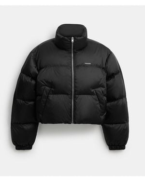 COACH Short Cropped Puffer Jacket - Black