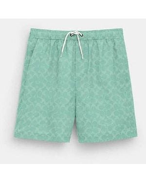 COACH Signature Swim Trunks in Black for Men | Lyst