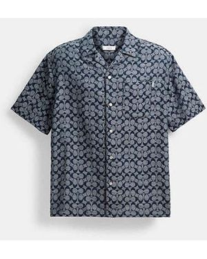 COACH Signature Camp Shirt - Blue