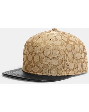 COACH Signature Jacquard Flat Brim Hat - Natural