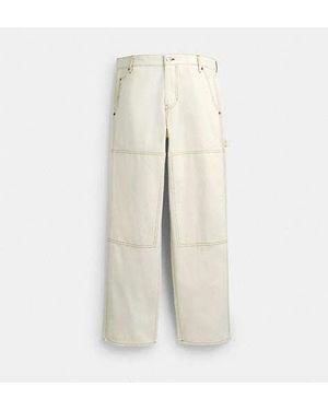 COACH Relaxed Straight Fit Twill Carpenter Pants - Black