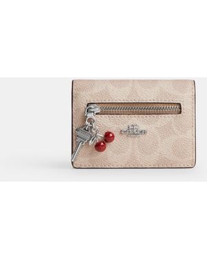 COACH Card Case With Charms - Natural