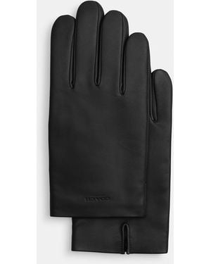 COACH Leather Tech Gloves - Black