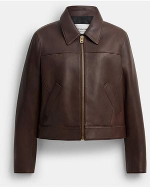 COACH Leather Jacket - Brown