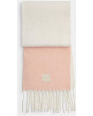 COACH Colorblock Muffler With Rubber Patch - White