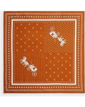 COACH Horse And Carriage Dot Print Silk Bandana - Orange