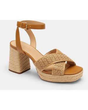 COACH Block Heel Sandal - Metallic