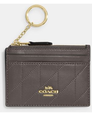COACH Mini Skinny Id Case With Quilting - Gray