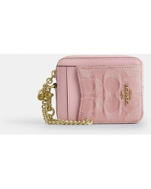 COACH Zip Card Case - Pink