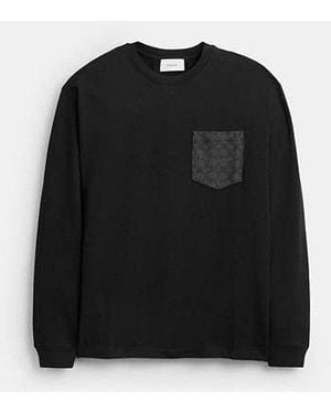 COACH Signature Long Sleeve T-Shirt - Black