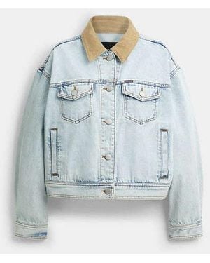 COACH Denim Jacket With Corduroy Collar - Blue