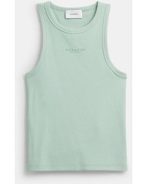 COACH New York Ribbed Tank Top - Green