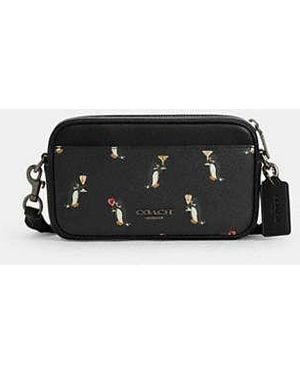 COACH Jayden Crossbody Bag With Penguin Print - Black