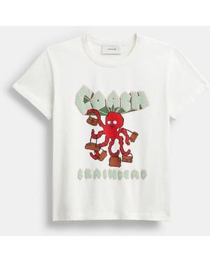 COACH Brain Dead Octopus 90S T-Shirt - White