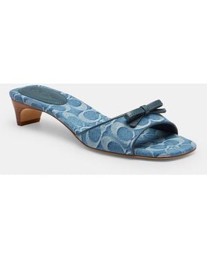 COACH Bow Kitten Heel Sandal - Blue