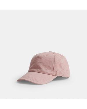 COACH Signature Denim Baseball Hat - Pink