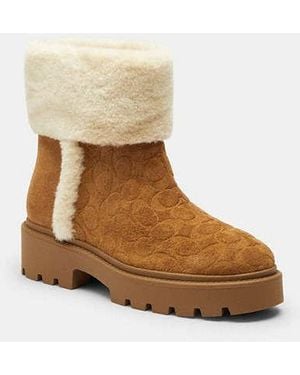 COACH Chunky Sherpa Bootie - Black