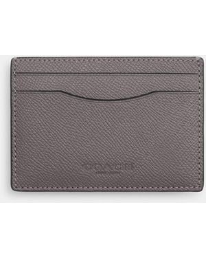 COACH Card Case With Money Clip - Gray