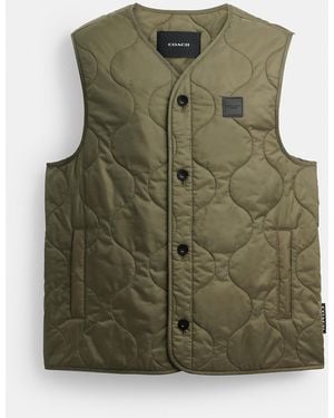 COACH Quilted Vest - Green