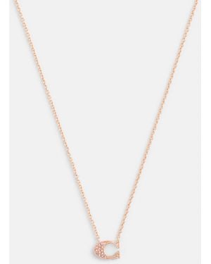 COACH Pave Signature Necklace - Black