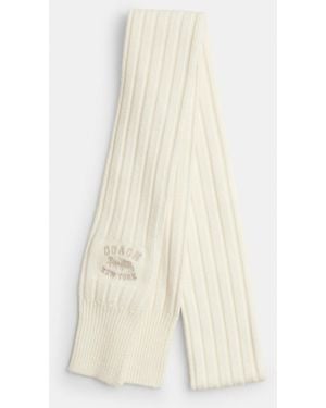 COACH Knit Scarf - White
