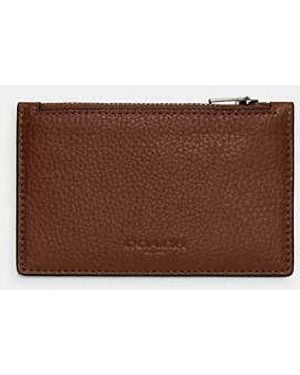 COACH Zip Card Case - Brown