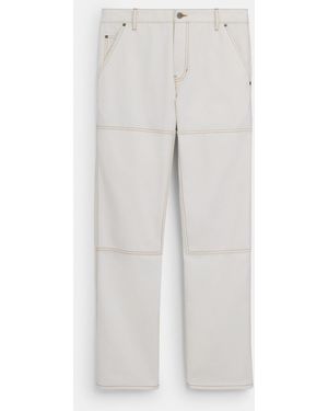 COACH Relaxed Straight Fit Twill Carpenter Pants - White