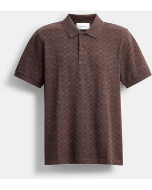 COACH Signature Polo In Organic Cotton - Brown
