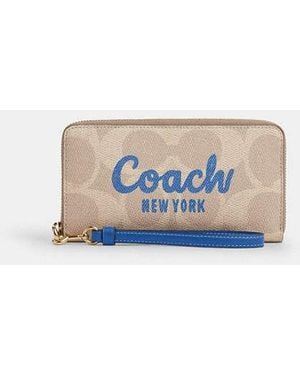 COACH Long Zip Around Wallet - Black