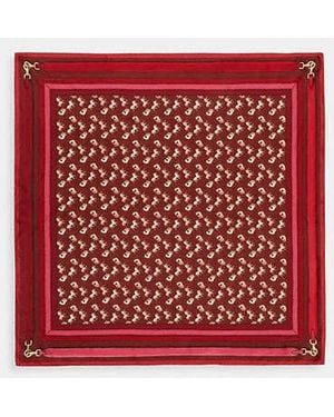 COACH Horse And Carriage Bag Strap Print Silk Square Scarf - Red