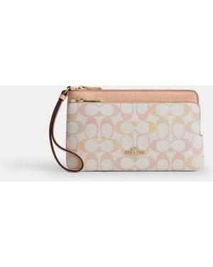 COACH Double Zip Wristlet - Multicolor