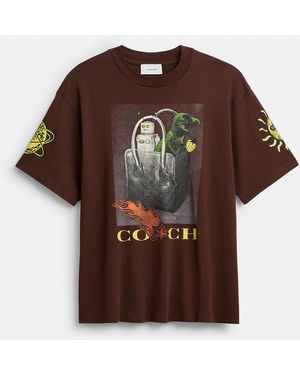 COACH Graphic Relaxed T-Shirt - Brown